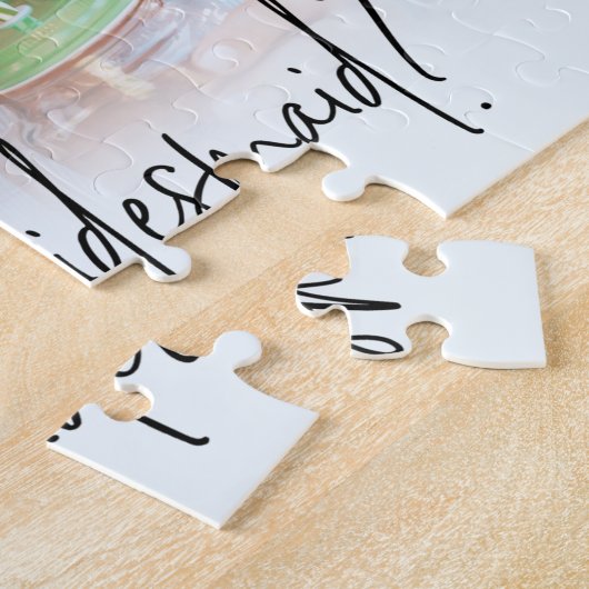 Fun bridesmaid proposal custom foto jigzaag puzzel legpuzzel (Zijkant)