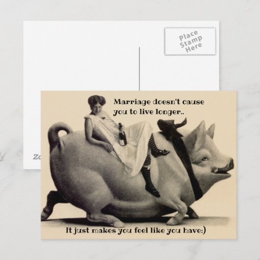 Fun  Briefkaart Marriage humor long life vice (Voorkant / Achterkant)