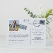 Fun Briefkaart Style Graduparty Invitation (Staand voorkant)