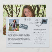 Fun Briefkaart Style Graduparty Invitation (Voorkant / Achterkant)