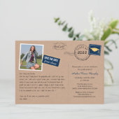 Fun Briefkaart Style Graduparty Invitation (Staand voorkant)