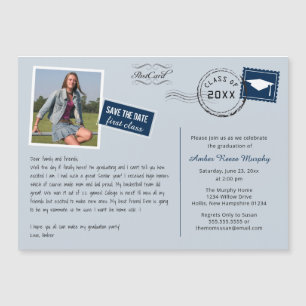 Fun Briefkaart Style Graduparty Invitation