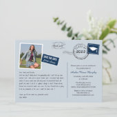 Fun Briefkaart Style Graduparty Invitation (Staand voorkant)