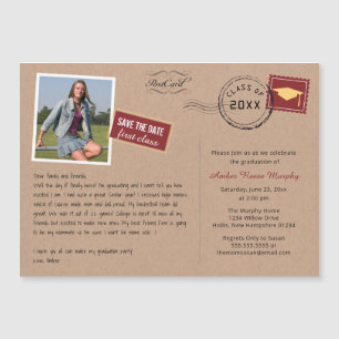 Fun Briefkaart Style Graduparty Invitation