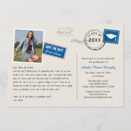 Fun Briefkaart Style Graduparty Invitation