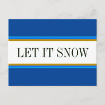 Fun Bright Alpine Blue White LAAT IT SNEE Stripes