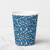 Fun Bright Blue Camo/Animal Print Paper Cups Papieren Bekers (Rechts)