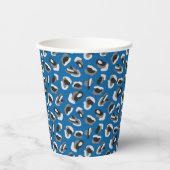 Fun Bright Blue Camo/Animal Print Paper Cups Papieren Bekers (Voorkant)