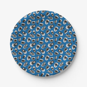 Fun Bright Blue Camo/Animal Print Pattern Papieren Bordje