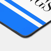 Fun Bright Blue White Season's Greetings Stripes Bureaumat (Hoek)