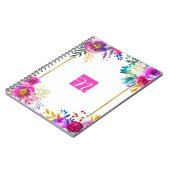 Fun Bright Bold Waterverf Floral Color Splash Notitieboek (Linkerzijde)