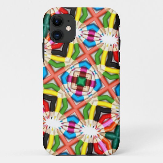Fun Bright Colour Pencil Kaleidoscope Patroon Case-Mate iPhone Case (Achterkant)