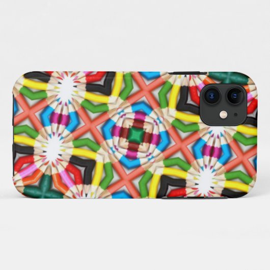 Fun Bright Colour Pencil Kaleidoscope Patroon Case-Mate iPhone Case (Achterkant (horizontaal))
