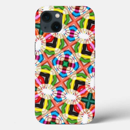Fun Bright Colour Pencil Kaleidoscope Patroon Case-Mate iPhone Case (Achterkant)