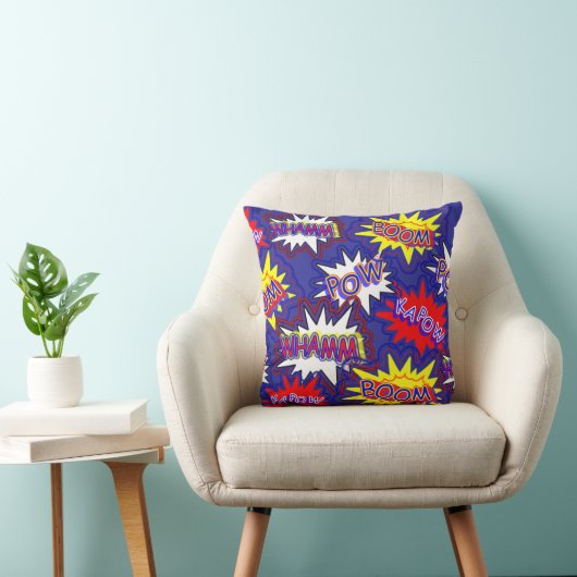 Fun Bright Comic Book Exclamations Pow Boom Kapow Kussen (Stoel)
