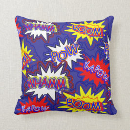 Fun Bright Comic Book Exclamations Pow Boom Kapow Kussen