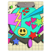 Fun Bright Comic Happy Pattern Retro Art Klembord (Voorkant)
