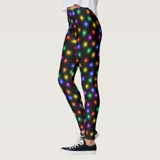 Fun Bright Festive kerstlampje Illustratie Leggings (Links)