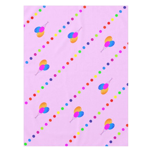 Fun Bright gekleurde ballon op PINK Tafelkleed (Voorkant)