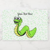 Fun Bright Green Snake glimlachen op pooldots Voedselcontainer Etiket (Enkel label)