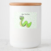 Fun Bright Green Snake glimlachen op pooldots Voedselcontainer Etiket (Voorkant)