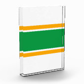 Fun Bright Groen Geel Witte Horizontale Stripes Fotoblokken (Links)