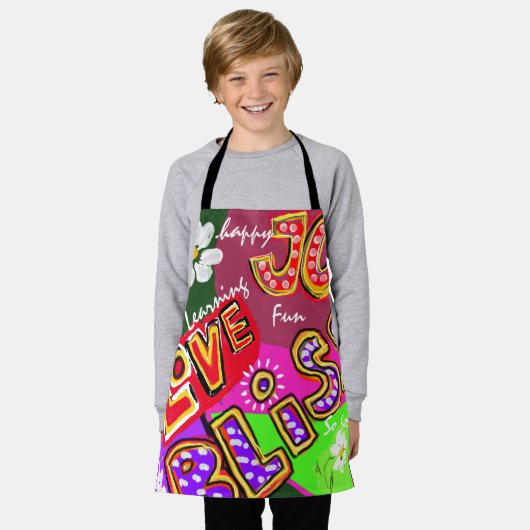 Fun, Bright, Happy Delight Typografen Schort (Gedragen)