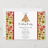 Fun Bright kerstboomfeestdag uitnodiging (Voorkant)