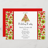 Fun Bright kerstboomfeestdag uitnodiging (Voorkant / Achterkant)