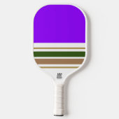 Fun Bright Paarse Bold Green Brown Racing Stripes Pickleball Paddle (Achterkant)