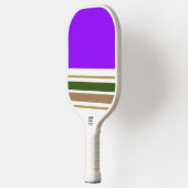 Fun Bright Paarse Bold Green Brown Racing Stripes Pickleball Paddle (Links)