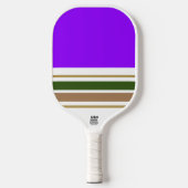 Fun Bright Paarse Bold Green Brown Racing Stripes Pickleball Paddle (Voorkant)