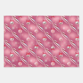 Fun Bright Pinks en Peppermint Snoep Lane Inpakpapier Vel