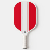 Fun Bright Red Slim White - verticale racestrepen Pickleball Paddle (Achterkant)