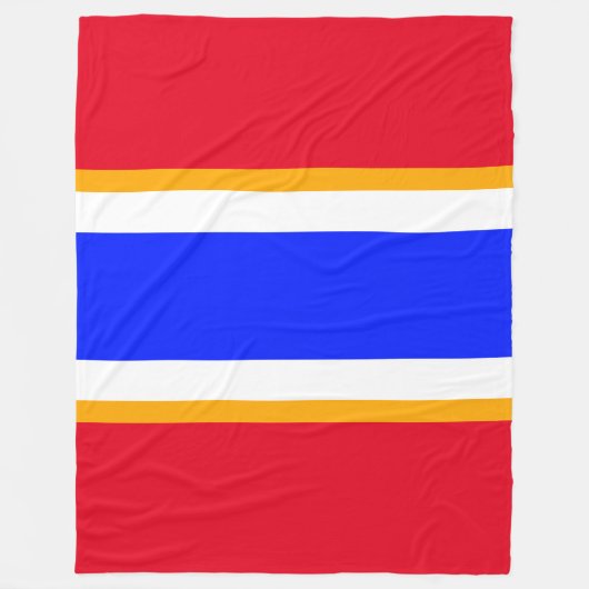 Fun Bright Red White Blue Yellow Racing Stripes Fleece Deken (Voorkant)