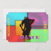 Fun Bright Retro Dance Admission Ticket Kaart (Voorkant)