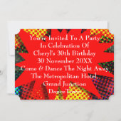 Fun Bright Retro Dance Admission Ticket Kaart (Achterkant)