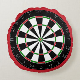 Fun Bright rood dartboard game Rond Kussen
