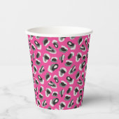 Fun Bright Roze Camo/Animal Print Papieren Bekers (Voorkant)