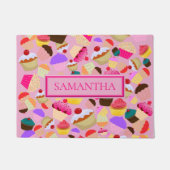Fun Bright Roze Cupcake - Gepersonaliseerd Deurmat (Voorkant)