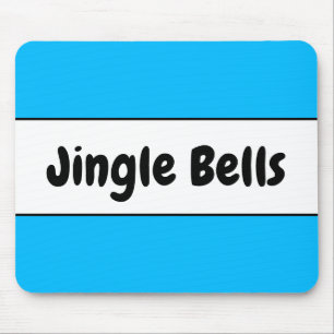 Fun Bright Sky Blue White Kerstmis Jingle Bells Muismat