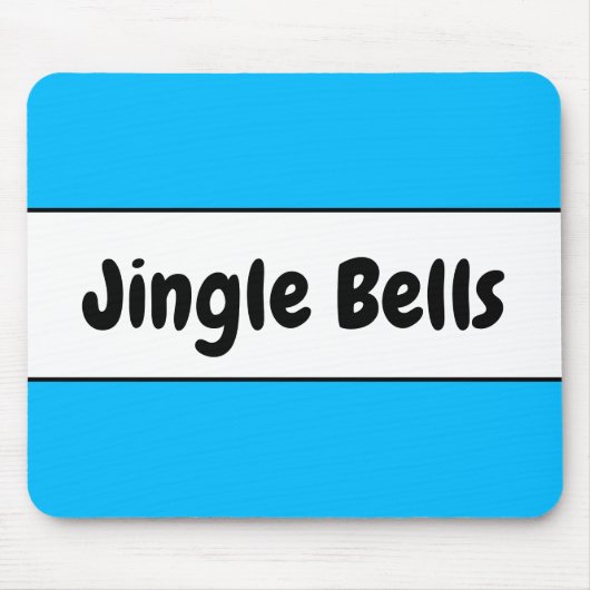Fun Bright Sky Blue White Kerstmis Jingle Bells Muismat (Voorkant)
