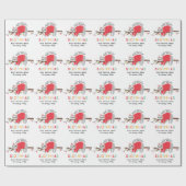 Fun bright Sloth kerstmis Cadeaupapier (Vlak)