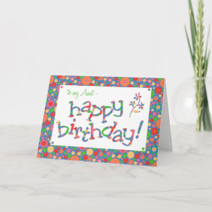 Fun Bright Spots op Blue voor tante Birthday Kaart