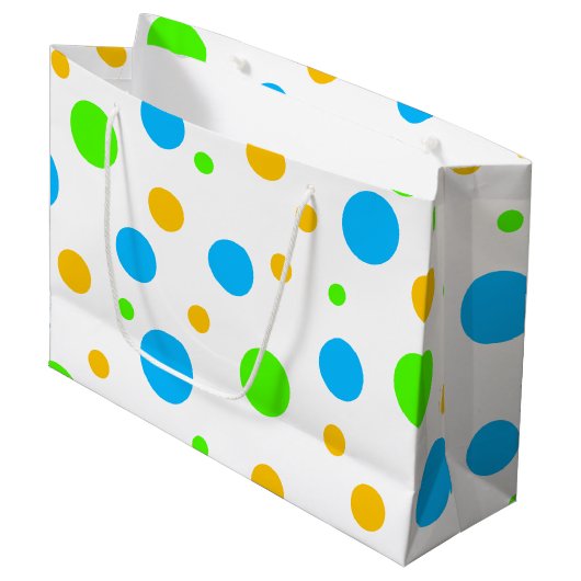 Fun Bright Stippen Large Cadeautasje (Voorkant Gekanteld)