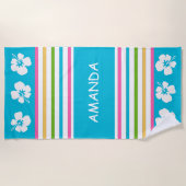 Fun Bright Striped Nautical Beach Towel Strandlaken (Voorkant)