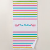 Fun Bright Striped Nautical Beach Towel Strandlaken (Voorkant)