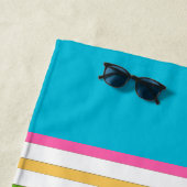 Fun Bright Striped Nautical Beach Towel Strandlaken (In situ)