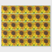 Fun Bright Sunflower Wrapping Paper Cadeaupapier (Vlak)