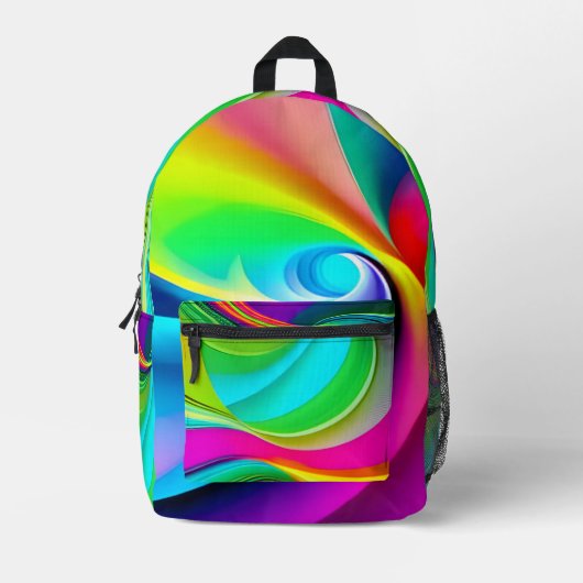 Fun Bright Swirls Bedrukte Rugzak (Voorkant)